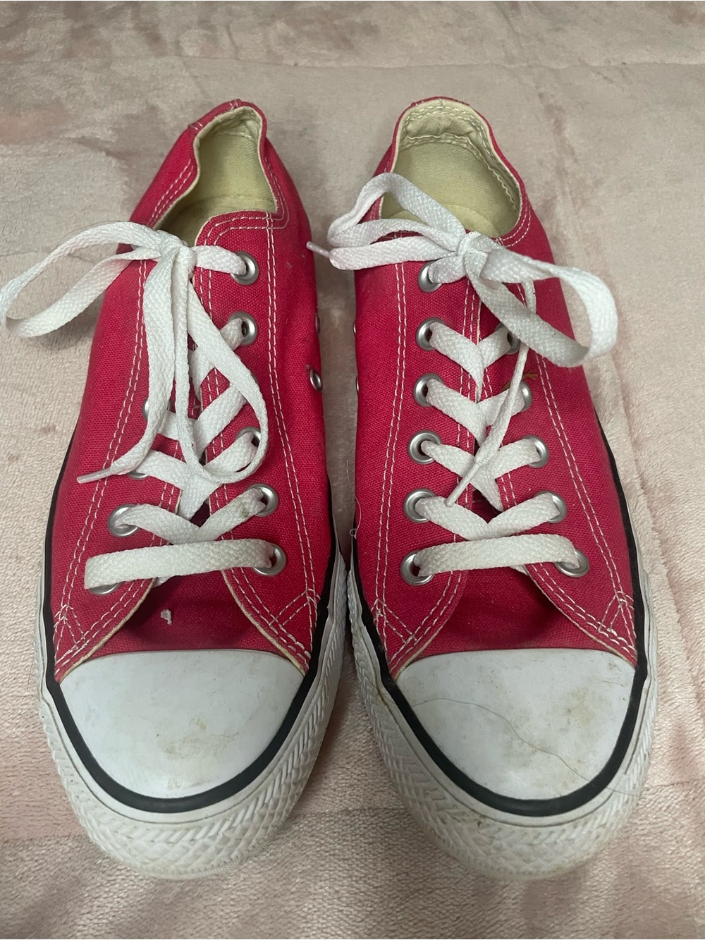 Converse Pink Canvas Low Top Sneakers